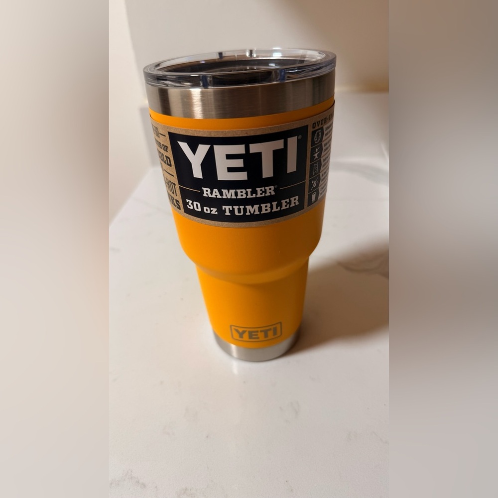 Yeti Rambler 30 oz Tumbler - Yellow (BeeKeeper) with Stainless Accents - Picture 4 of 14